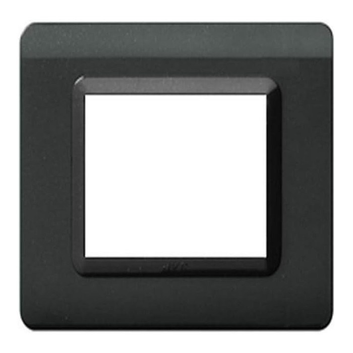 Placca tecnopolimero, s44 colore grigio scuro - 3 moduli