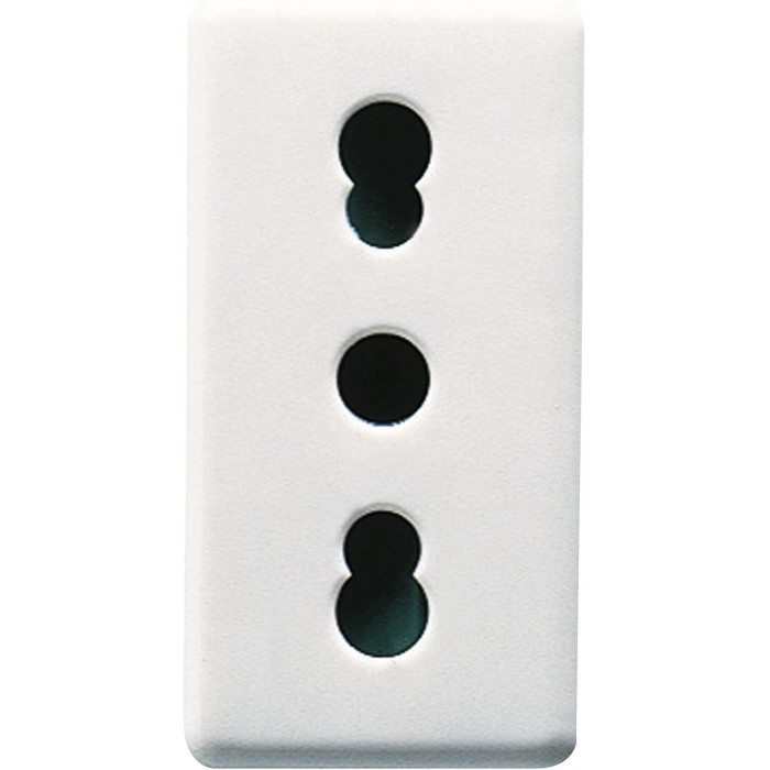 Presa standard italiano 250v ac - 2p+t 16a bivalente - p11-p17 - 1 modulo - system white