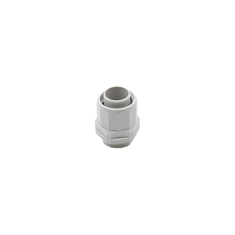 Raccordo girevole diritto con passo metrico - rdm - ip54 - diametro guaina 20mm - grigio ral7035 Raccordo girevole diritto con passo metrico - rdm - ip54 - diametro guaina 20mm - grigio ral7035
