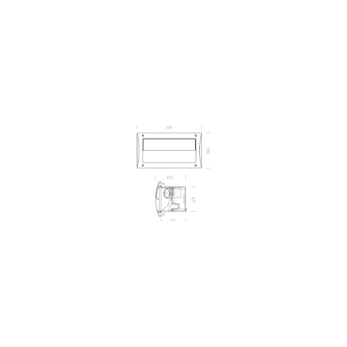 Disano Box 1 1607 – Rectangular Luminaire FLC1 x 18L Grey