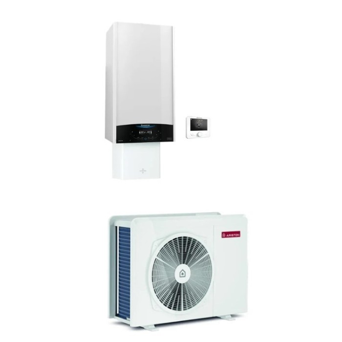 Kit sistema ibrido 8kw genus one hybrid net 24/8. riscaldamento, raffrescamento e produzione istantanea di acqua calda sanitaria