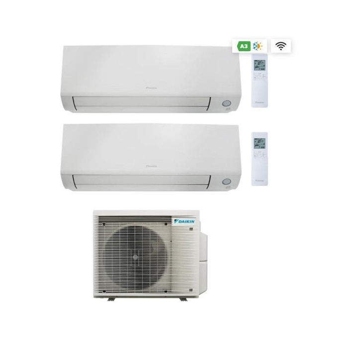 9+12 000 Daikin kit dual split perfera r32 4mwxm52a con ftxm25r 9000 btu + ftxm35r 12000 btu wi-fi a+++ 5.2 kw
