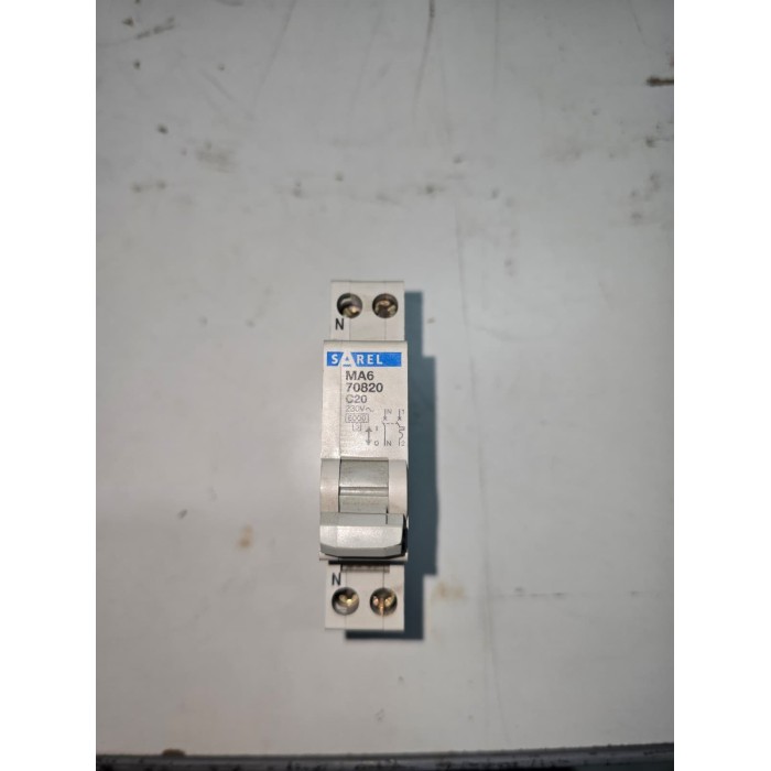 Sarel ma6 70820 interruttore magnetotermico 1p c20 6 ka 230/400 v ac iec 60898-1 guida din.
