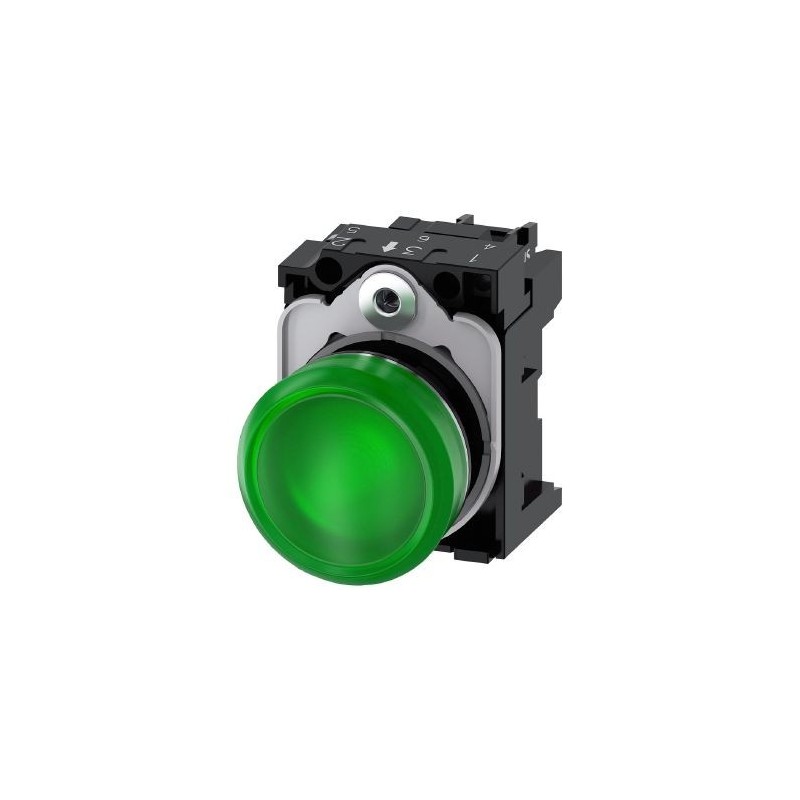 Siemens 3su11566aa401aa0 ind.lum.verde lente liscia led 230v ac Siemens 3su11566aa401aa0 ind.lum.verde lente liscia led 230v ac