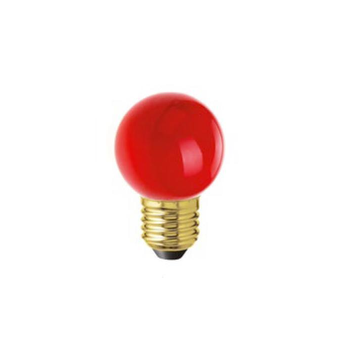 Lampadina rossa led, e27, globetta g45, 1w, 130 lm, colore caldo 2700k, classe a++, non dimmerabile