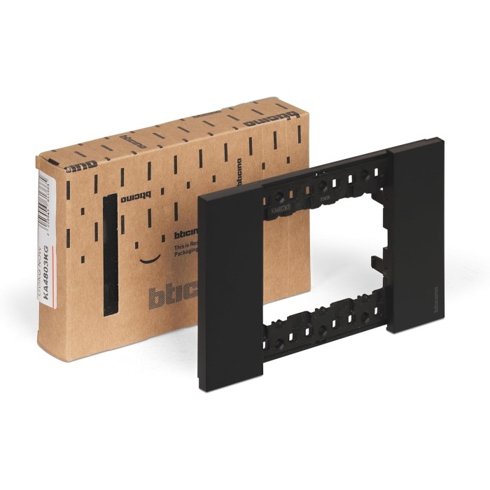 Placca 3 moduli - nero - now