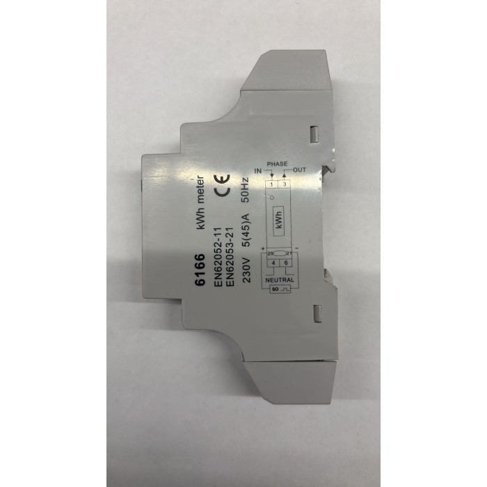 Contatore energia monofase 230v 5(45)a 1 modulo din lcd 1000 imp/kwh