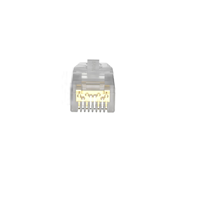 8-position, 8-wire modular plug. 8-position, 8-wire modular plug.