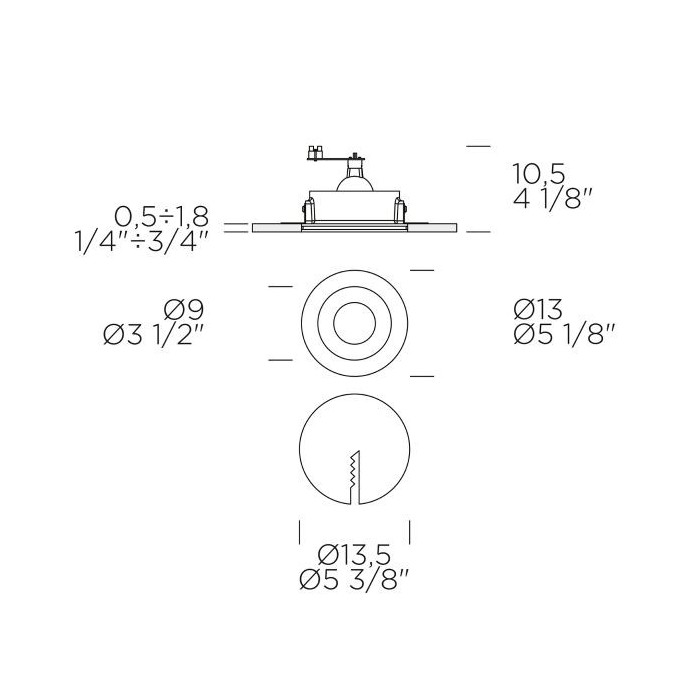 Faretto in gesso Sd-087 incasso in gesso gu5,3