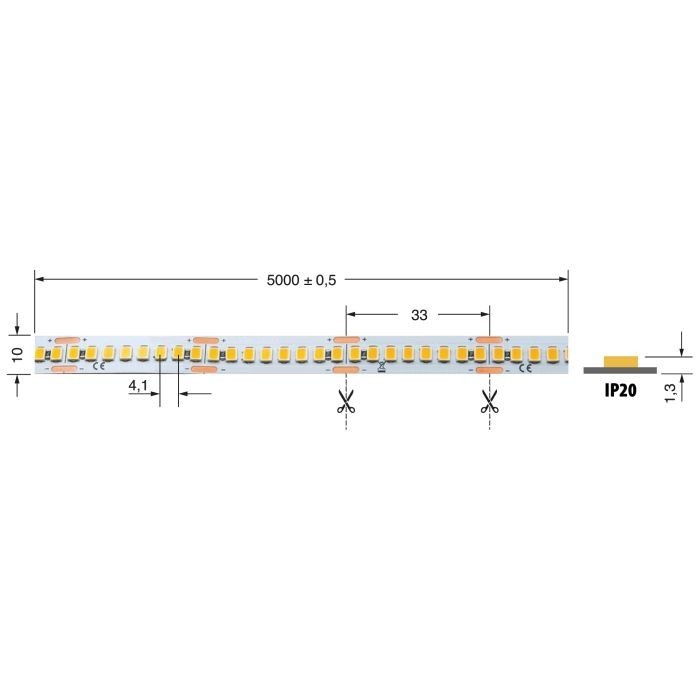 LED strip 13w/m bn 24v ip20