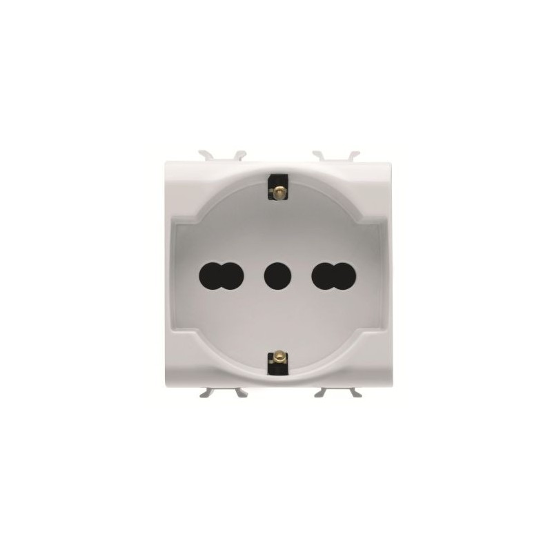 2m 2p+t 16a dual-purpose socket Chorus Series - Standard Italian/German Socket 250V AC 2P+T 16A Dual-purpose 2 Modules White 2m 2p+t 16a dual-purpose socket Chorus Series - Standard Italian/German Socket 250V AC 2P+T 16A Dual-purpose 2 Modules White
