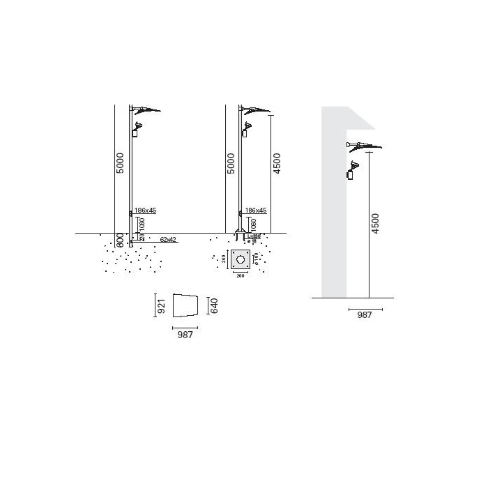 MiniNuvola - Indirect Outdoor Lighting System, 150W Metal Halide, RX7s Socket, Wall Mounting