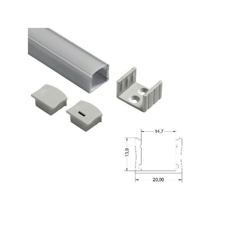 Prof. support grey semi-opal 2m Prof. support grey semi-opal 2m
