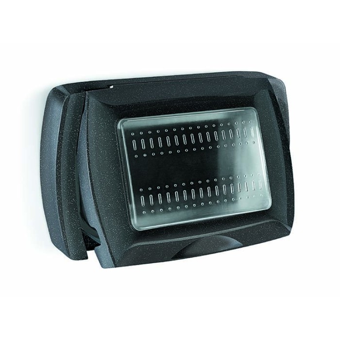 Self-supporting IP55 plate 3mod.mylife black