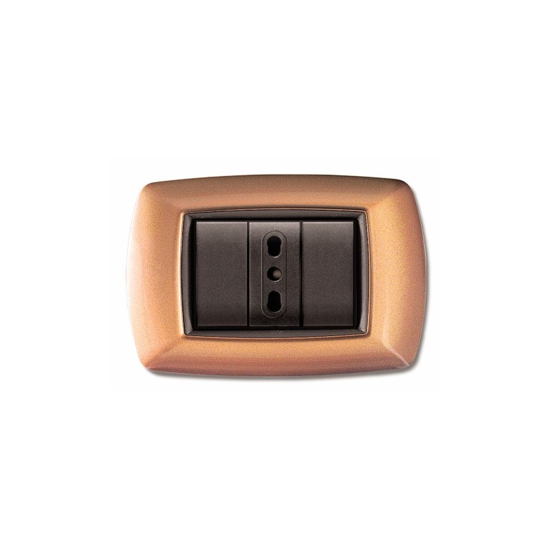 Placca mylife 3 moduli rame Placca mylife 3 moduli rame