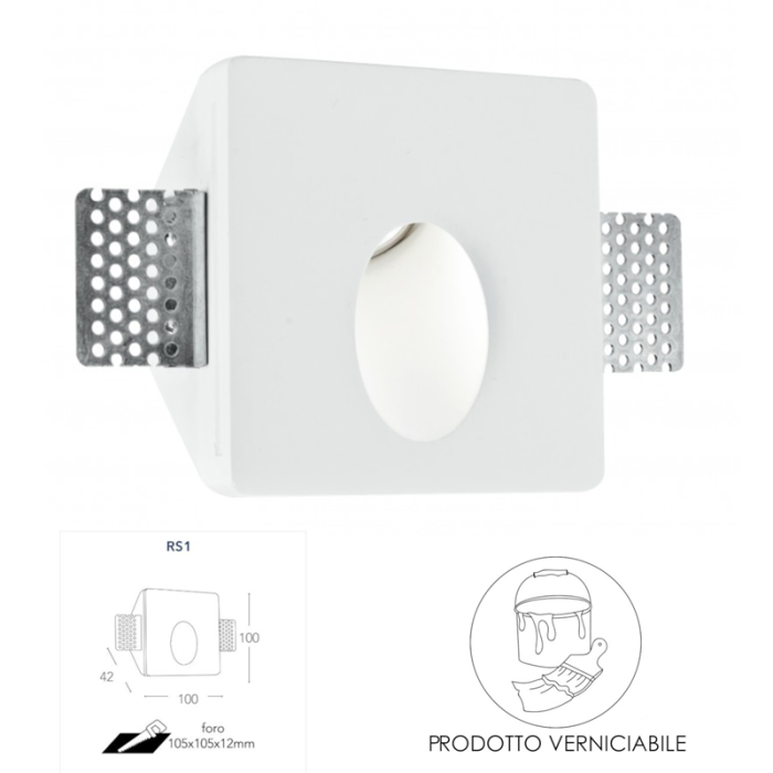 Plaster step marker recessed arielquadro white
