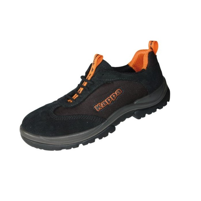 Black suede kappa shoe