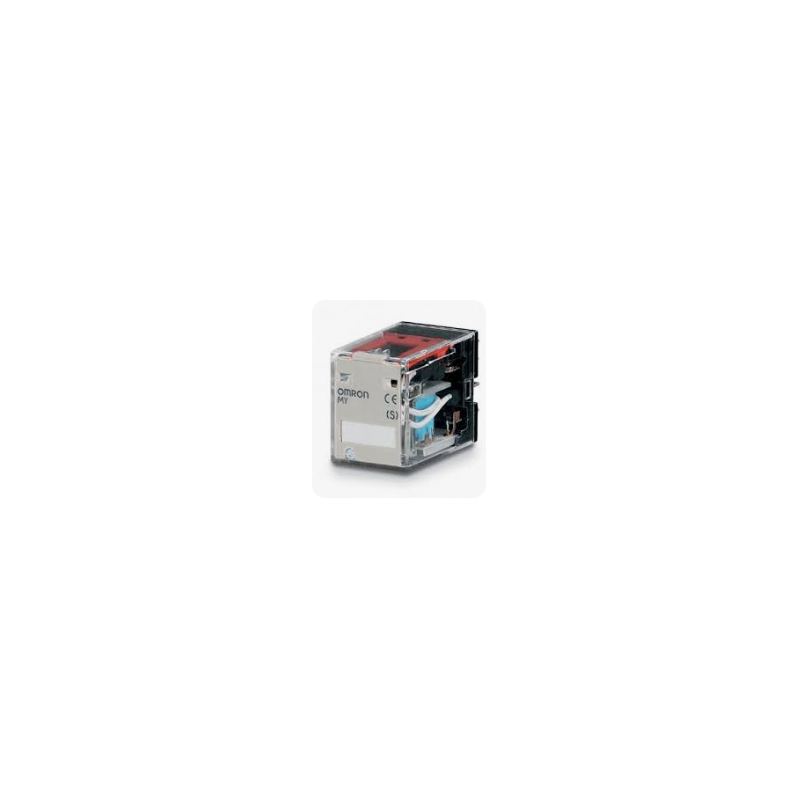 a 2-pole electromechanical relay (DPDT) with 220/240 V AC coil and integrated status LED, model MY2-02-US-SV from Omron a 2-pole electromechanical relay (DPDT) with 220/240 V AC coil and integrated status LED, model MY2-02-US-SV from Omron