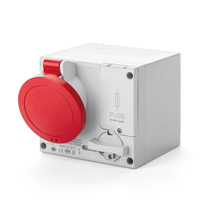 Interlocked socket 16a 3p+t 6h ip44 380-415v Interlocked socket 16a 3p+t 6h ip44 380-415v