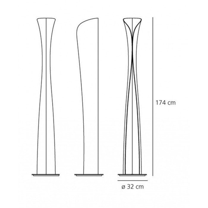 Artemide Cadmo 1368020A Floor Lamp - Design by Karim Rashid, White Finish