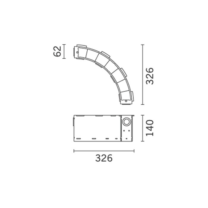 iGuzzini BZN8 Outer casing h.140 acc.inox for mon-up