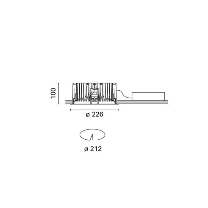 iGuzzini MB75 Reflex easy d.226 h103 ugr19 led warm w