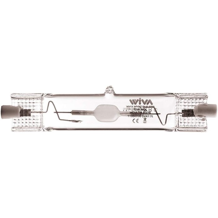 Discharge lamp, metal halide, RX7S base, 70 W, 3000 K, 6000 lm