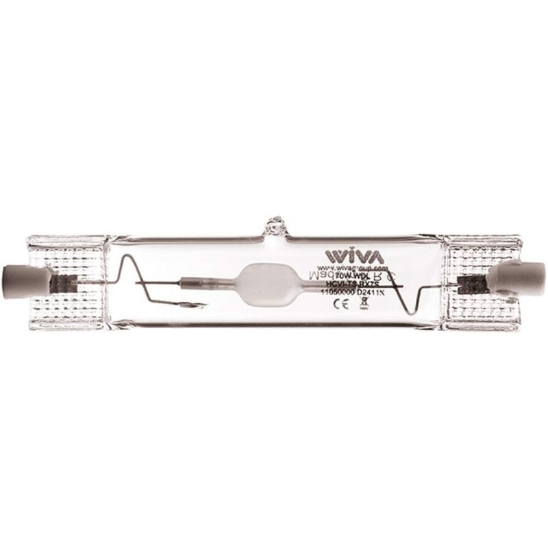 Discharge lamp, metal halide, RX7S base, 70 W, 3000 K, 6000 lm Discharge lamp, metal halide, RX7S base, 70 W, 3000 K, 6000 lm
