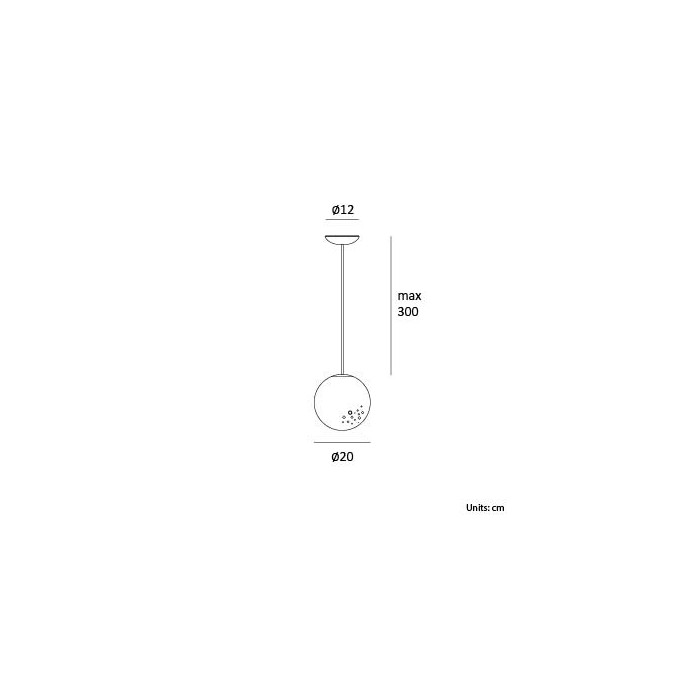 Lumen center IL20 Icelight 20 lampada sospensione abs sfera