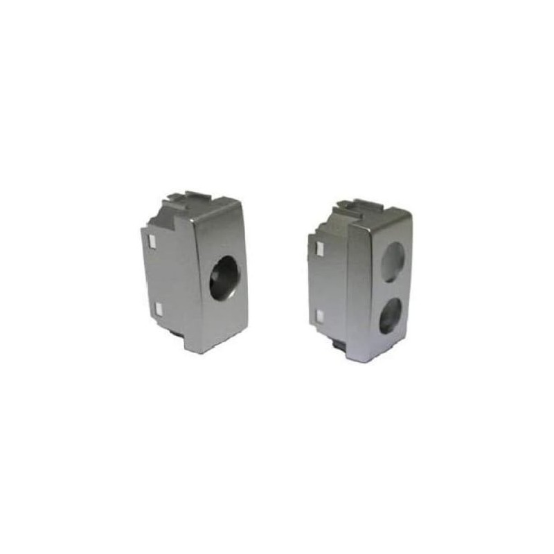 Televes Cover 2 Holes Type Light Tec 1 Module Silver - Plastic Panel for Electrical Installations Televes Cover 2 Holes Type Light Tec 1 Module Silver - Plastic Panel for Electrical Installations