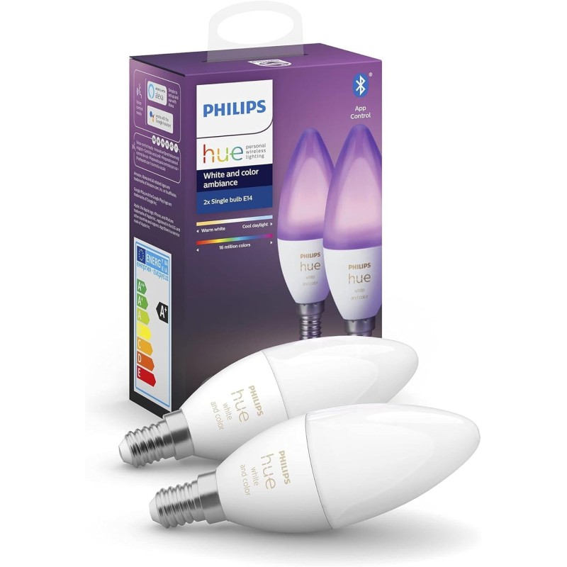 Philips Hue color 2 x e14 6.5w bt bulbs Philips Hue color 2 x e14 6.5w bt bulbs