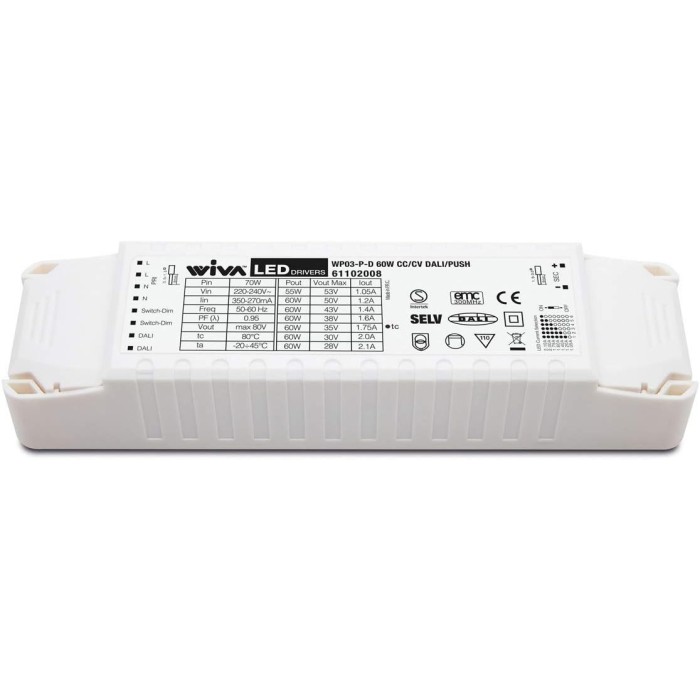 Driver wp03-p-d 60 W direct current/CV Dali/Push