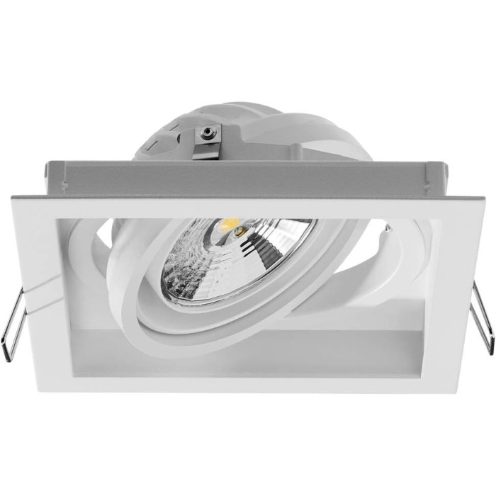 Adjustable recessed ring Eyeled square white