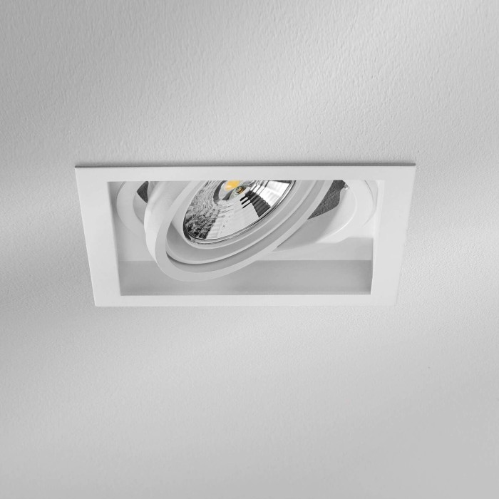 Anello incassato orientabile Eyeled square bianco