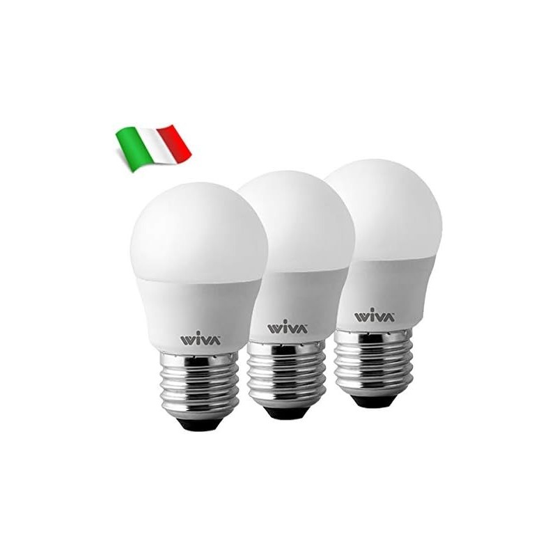 Kit 3 lampade LED basic E27 sfera 7W/45W luca calda 3000K 540lm Kit 3 lampade LED basic E27 sfera 7W/45W luca calda 3000K 540lm
