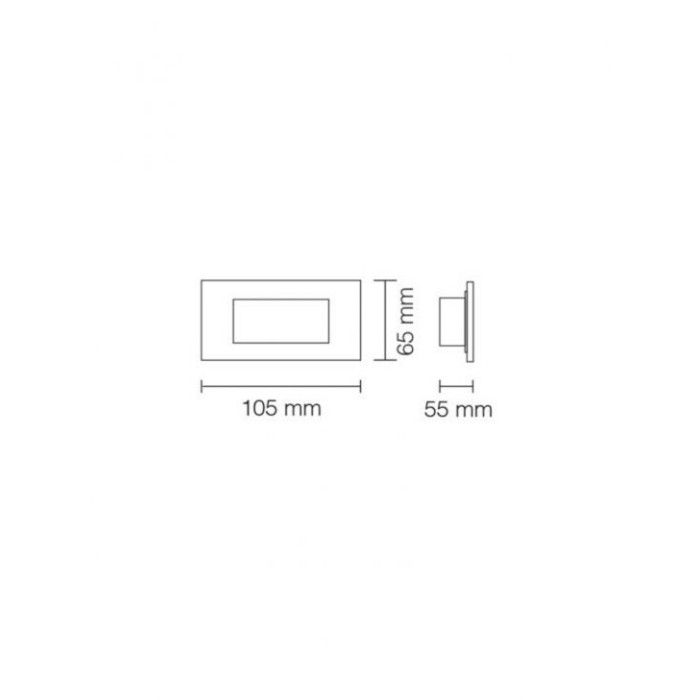 Stone Square Recessed Spotlight in PVC 3W, 420 Lumen, IP65, White Color