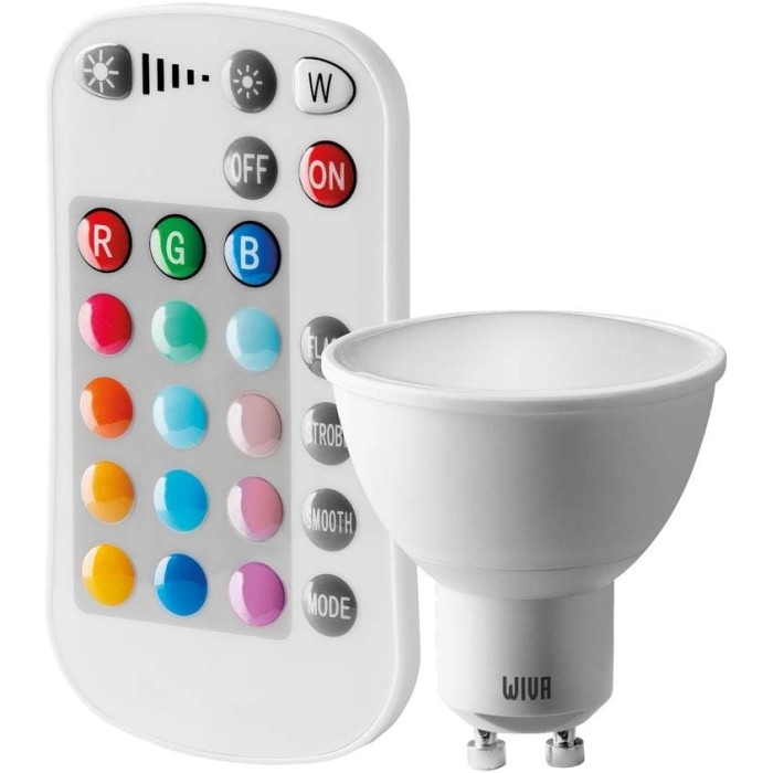 LED Spot Lamp GU10 Satin 5W, RGB+W Multicolor and White Light, Satin Color