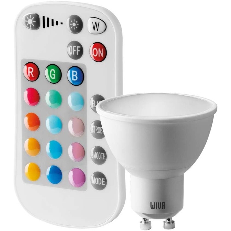 LED Spot Lamp GU10 Satin 5W, RGB+W Multicolor and White Light, Satin Color LED Spot Lamp GU10 Satin 5W, RGB+W Multicolor and White Light, Satin Color
