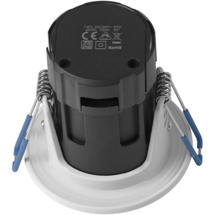 Fixed Recessed LED Spotlight Assal 65 Dimmable 8W, Natural Light 4000K, White