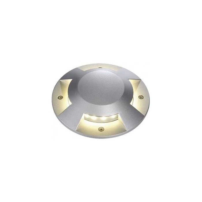 SLV 227374 Big LED Plot Round 4 Beam – Outdoor Lamp for Ceiling, Wall and Floor, Silver Grey,