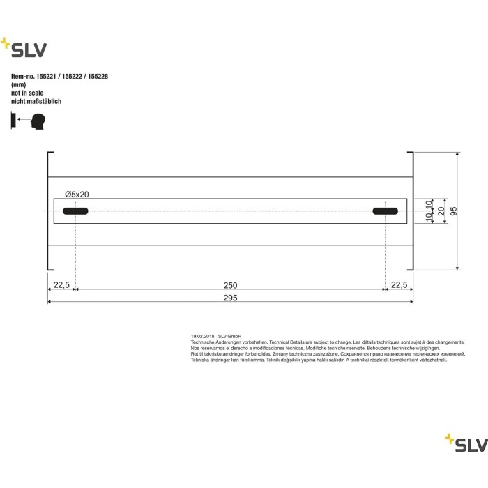SLV Chrombo LED Wall Lamp 30 cm, 9.7 W, 3000 K – Stainless Steel and Glass, White