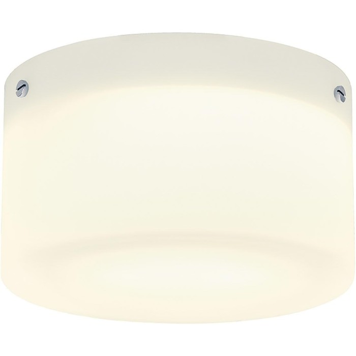Tube Round Ceiling Light, White/Chrome with Glass – Elegant and Modern Ceiling Lamp