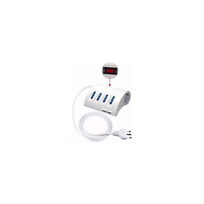 5-Way Desk Power Strip with Switch and 2 USB Sockets - Practical Solution for Office and Home