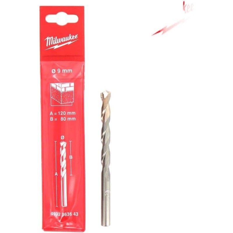 Milwaukee Stone Drill Bit 9X120 mm - Concrete Bit, Diamond Ground Milwaukee Stone Drill Bit 9X120 mm - Concrete Bit, Diamond Ground