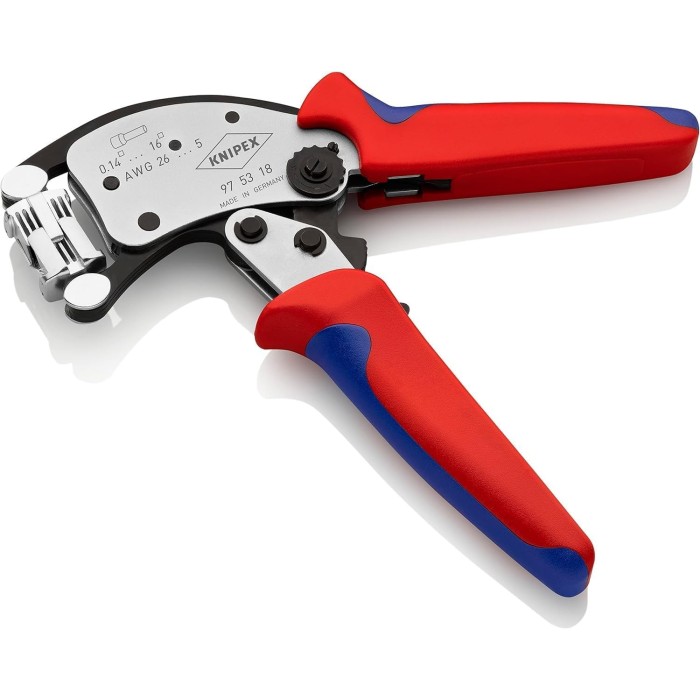 Knipex Twistor16 - Pinza per Terminali a Bussola con Regolazione Automatica e Testa di Crimpaggio Girevole