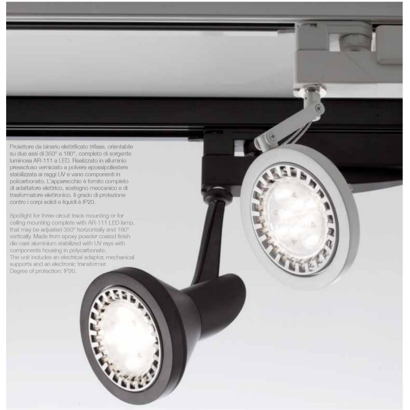 Nalim - Max 75W G53 RAL9010 White 40° Projector for Track Nalim - Max 75W G53 RAL9010 White 40° Projector for Track