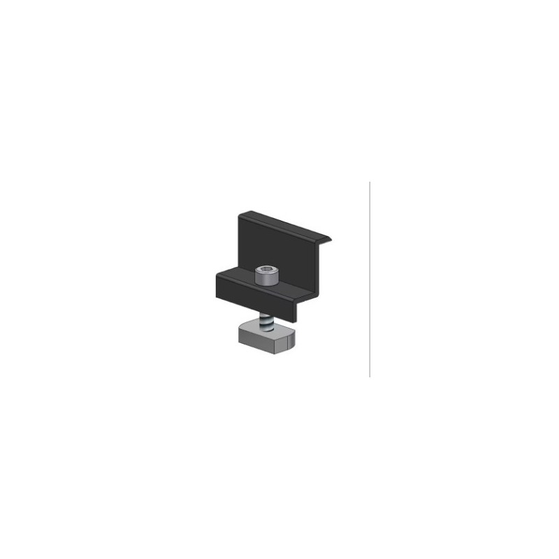 Panel fixing end clamp - with screws Panel fixing end clamp - with screws