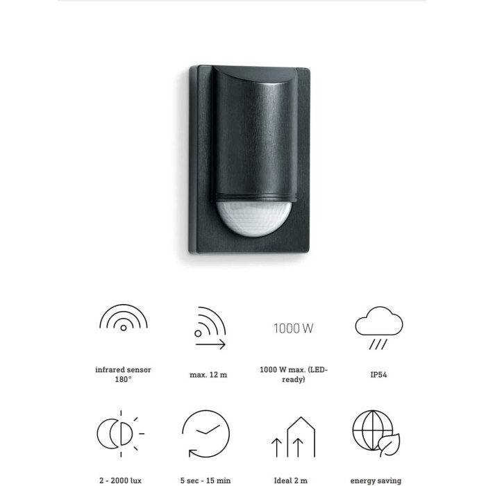Steinel 603717 - Infrared Motion Detector, Black