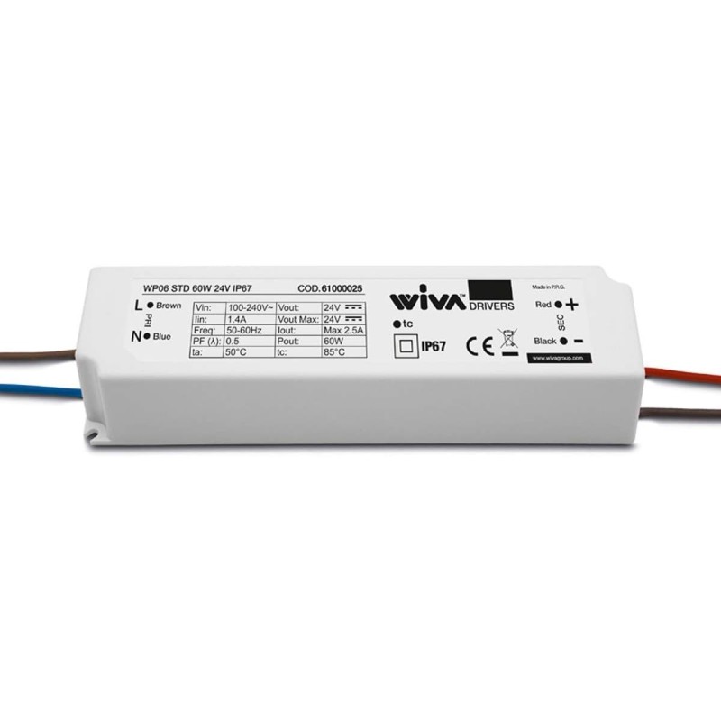 Driver WP06 STD 60W 24V IP67 – Powerful and Resistant for Low Voltage LED Lighting Driver WP06 STD 60W 24V IP67 – Powerful and Resistant for Low Voltage LED Lighting