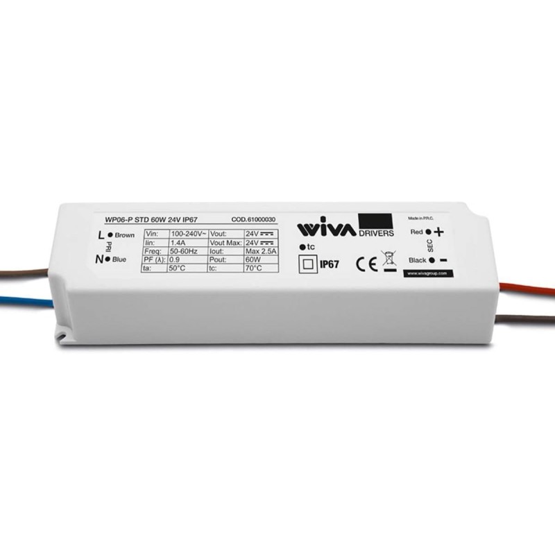 Driver WP06-P STD 60W 24V IP67 – Robust and Reliable for Low Voltage LED Power Supply Driver WP06-P STD 60W 24V IP67 – Robust and Reliable for Low Voltage LED Power Supply